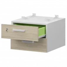 Тумба подвесная для столов на м/каркасе гл.600 мм СМТ-2ПД.60 Белый/Кронберг 428x468x332 Смарт