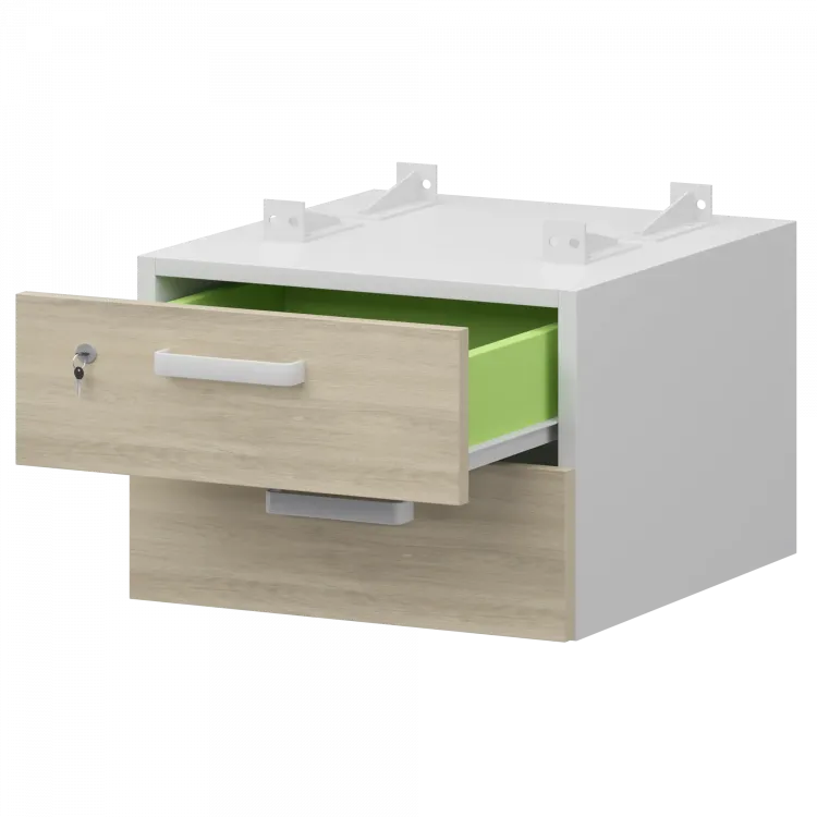 Тумба подвесная для столов на м/каркасе гл.600 мм СМТ-2ПД.60 Белый/Кронберг 428x468x332 Смарт