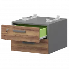 Тумба подвесная для столов на м/каркасе гл.600 мм СМТ-2ПД.60 Графит/Таксония 428x468x332 Смарт