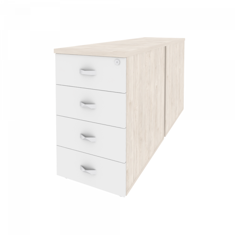 Onix Тумба двойная приставная/опорная O.TPO-2.7 Денвер Светлый/Белый Бриллиант 432*1475*750