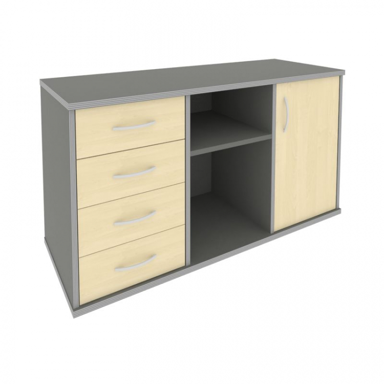Riva Тумба под оргтехнику с фолдингом А.МТ-2F Клен Металлик NEW 1192*450*667