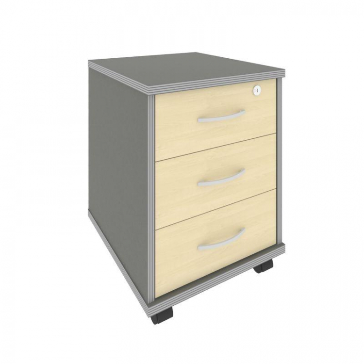 Riva Тумба подкатная 3 ящ. с фолдингом А.ТМ-3F Клен Металлик NEW 420*450*556