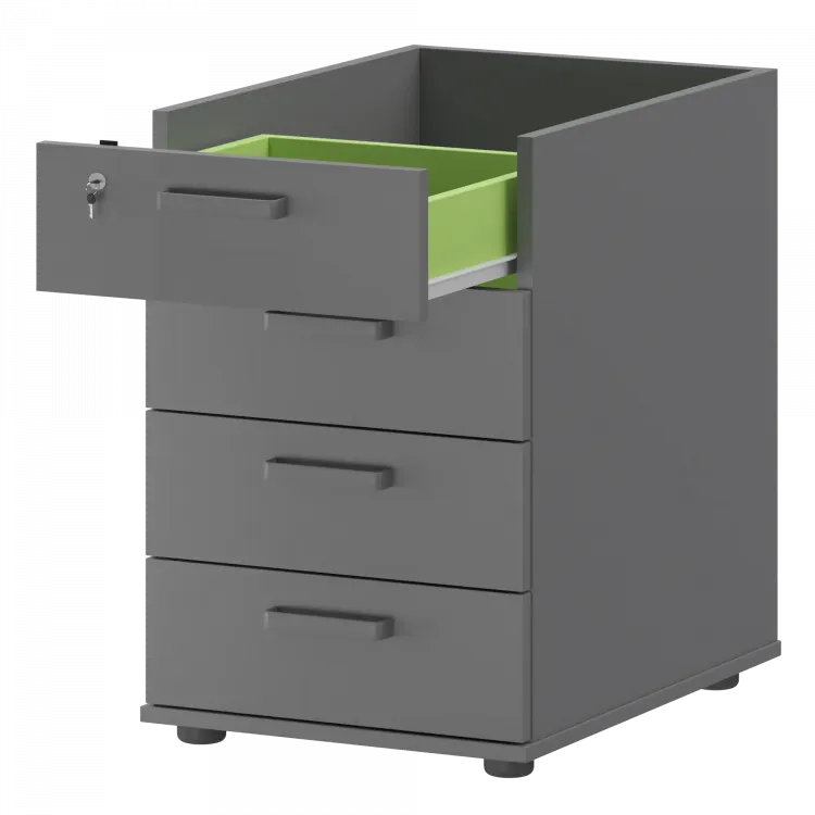 Корпус тумбы приставной с ЦЗ СМТ-4ПЦ Графит 434x600x725 Смарт