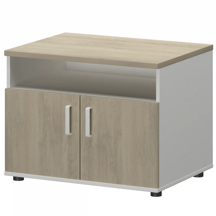 Тумба для оргтехники СМТ-2ДН Тип2 Белый/Кронберг 800x600x625 Смарт