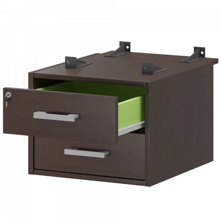 Тумба подвесная для столов на м/каркасе гл.730 мм АМТ2-02Ц.73 Дуб венге 432x546x360 Арго-М