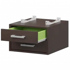 Тумба подвесная для столов на м/каркасе гл.600 мм АМТ2-02.60 Дуб венге/Белый 432x470x296 Арго-М