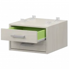 Тумба подвесная для столов на м/каркасе гл.600 мм АМТ2-02.60 Ясень шимо/Белый 432x470x296 Арго-М