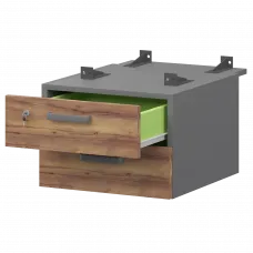 Тумба подвесная для столов на м/каркасе гл.730 мм СМТ-2ПД.73 Графит/Таксония 428x544x332 Смарт