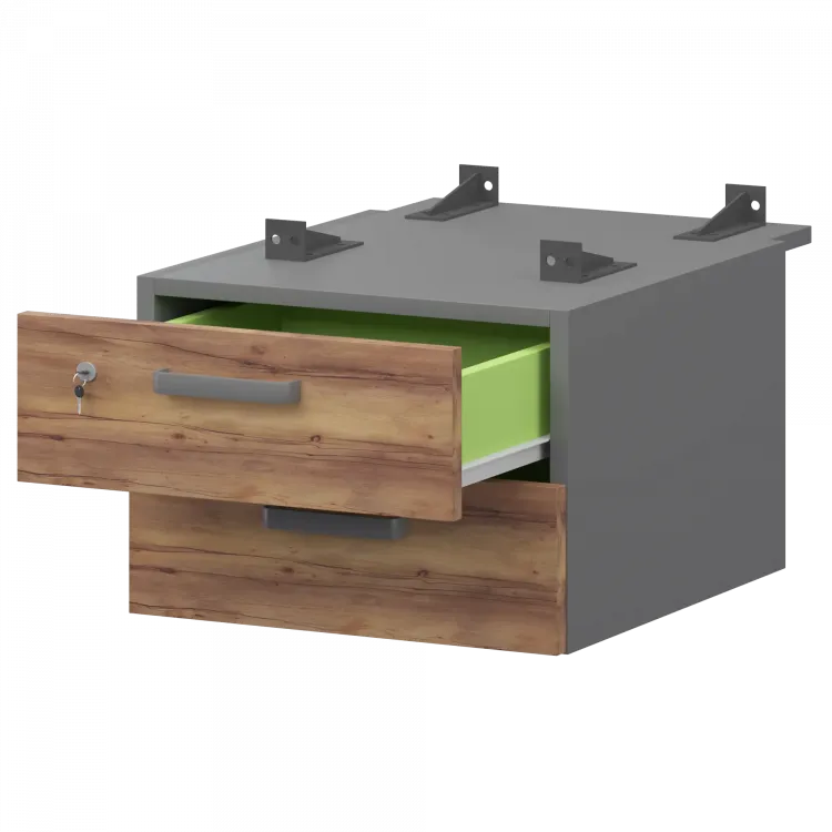 Тумба подвесная для столов на м/каркасе гл.730 мм СМТ-2ПД.73 Графит/Таксония 428x544x332 Смарт