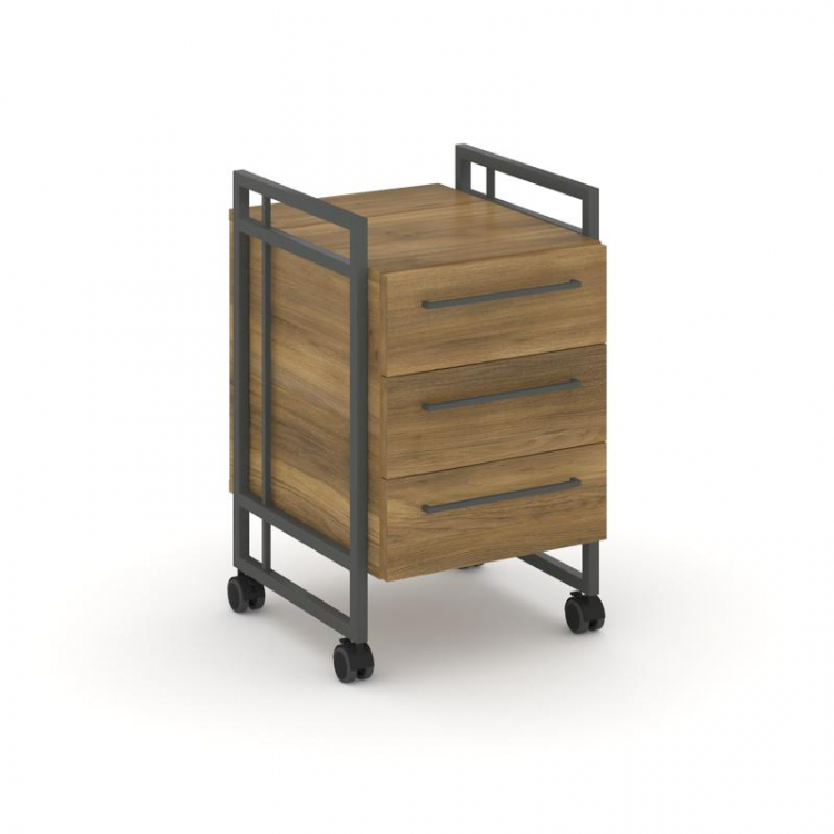 Rift Direct Тумба мобильная RF.TMR-001 Сандал Янтарный/Металл Антрацит/Черный Ручки 424*500*680