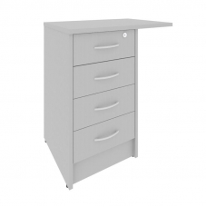 Riva Тумба приставная c фолдингом (с замком, 4 ящика, универсальная левая/правая) А.ТП-4.3F-S Серый