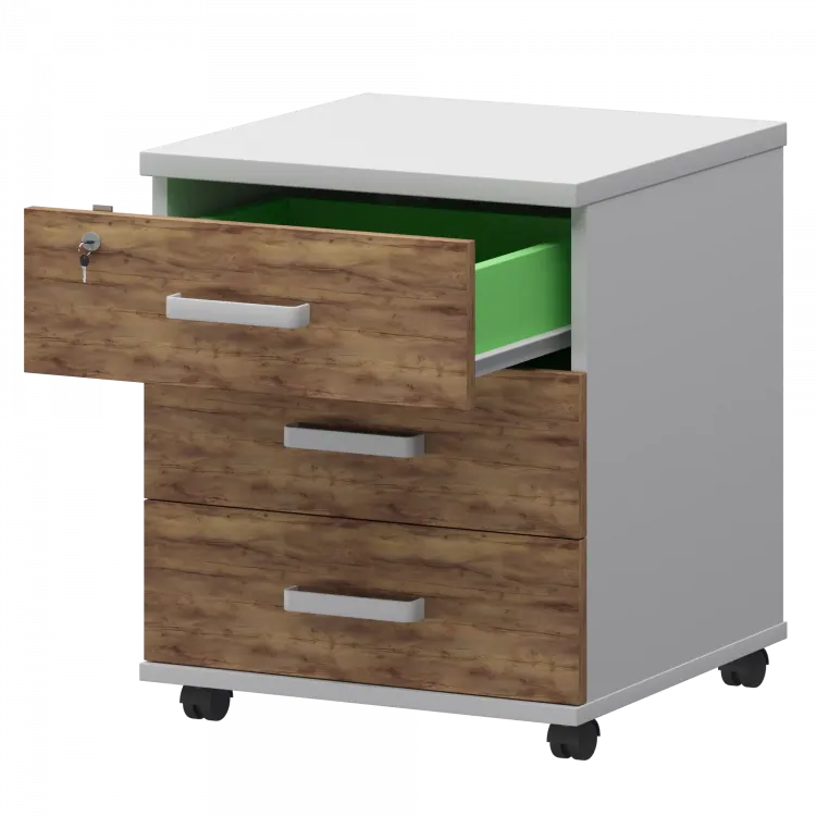 Тумба подкатная СМТ-3П Тип1 Белый/Таксония 434x450x620 Смарт