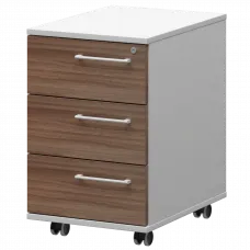 Тумба мобильная/подвесная левая KZT-61L Темный шимо/Белый 416x568x648 Кортез