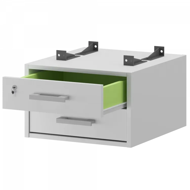 Тумба подвесная для столов на м/каркасе гл.600 мм АМТ2-02М.60 Белый 432x470x296 Арго-М