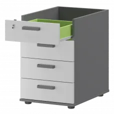 Корпус тумбы приставной с ЦЗ СМТ-4ПЦ Графит/Белый 434x600x725 Смарт