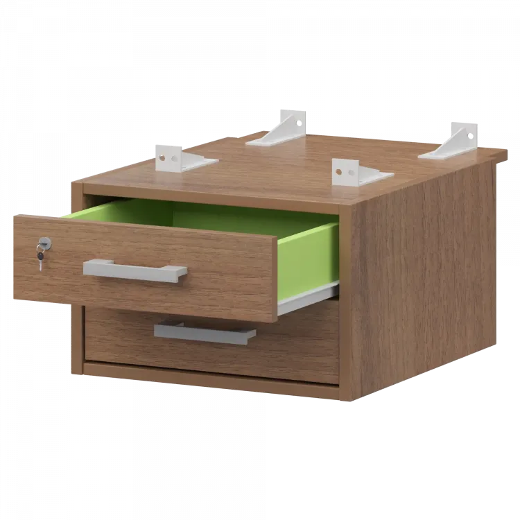 Тумба подвесная для столов на м/каркасе гл.730 мм АМТ2-02М.73 Орех гварнери/Белый 432x546x296 Арго-М