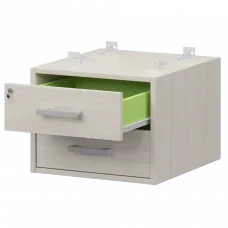 Тумба подвесная для столов на м/каркасе гл.600 мм АМТ2-02Ц.60 Ясень шимо/Белый 432x470x360 Арго-М