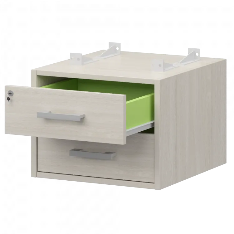 Тумба подвесная для столов на м/каркасе гл.600 мм АМТ2-02Ц.60 Ясень шимо/Белый 432x470x360 Арго-М