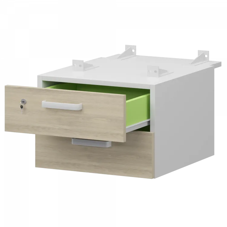 Тумба подвесная для столов на м/каркасе гл.730 мм СМТ-2ПД.73 Белый/Кронберг 428x544x332 Смарт