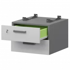 Тумба подвесная для столов на м/каркасе гл.600 мм СМТ-2ПД.60 Графит/Белый 428x468x332 Смарт