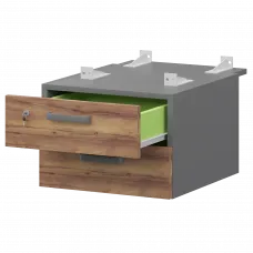 Тумба подвесная для столов на м/каркасе гл.730 мм СМТ-2ПД.73 Графит/Таксония 428x544x332 Смарт