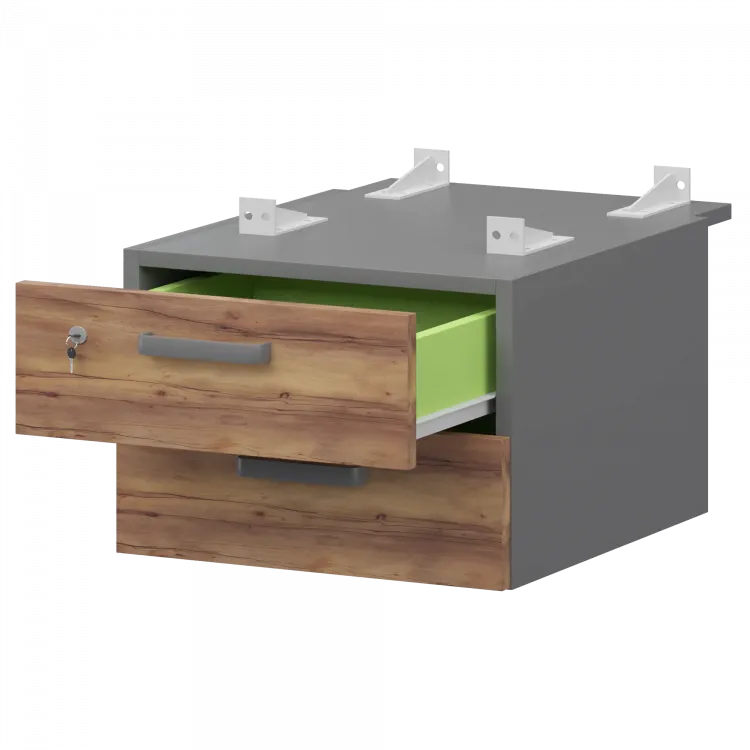 Тумба подвесная для столов на м/каркасе гл.730 мм СМТ-2ПД.73 Графит/Таксония 428x544x332 Смарт