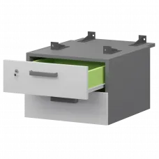 Тумба подвесная для столов на м/каркасе гл.730 мм СМТ2-2ПД.73 Графит/Белый 432x544x332 Смарт