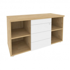 Onix Direct Тумба сервисная с ящиками TIP-ON O.TS-11 TIP Тиквуд Светлый/Белый Бриллиант 1100*460*598