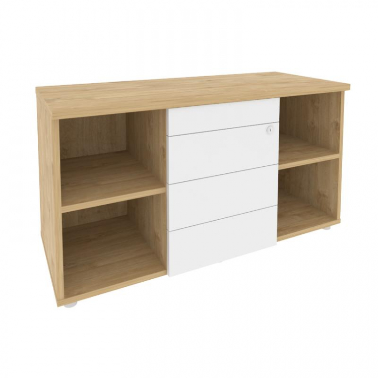 Onix Direct Тумба сервисная с ящиками TIP-ON O.TS-11 TIP Тиквуд Светлый/Белый Бриллиант 1100*460*598