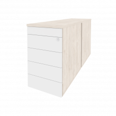 Onix Тумба двойная приставная/опорная (TIP-ON) O.TPO-2.7 TIP Денвер Светлый/Белый Бриллиант 432*1475