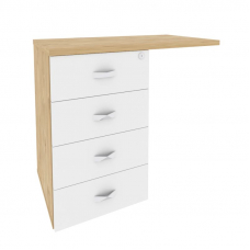 Onix Direct Тумба приставная (универсальная л/пр) O.TPU-4 Тиквуд Светлый/Белый Бриллиант 842*460*750