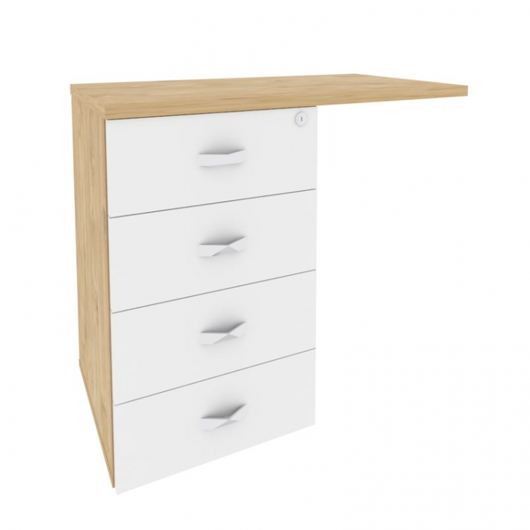 Onix Direct Тумба приставная (универсальная л/пр) O.TPU-4 Тиквуд Светлый/Белый Бриллиант 842*460*750