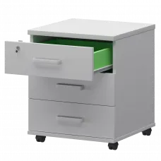 Тумба подкатная с центральным замком СМТ-3ПЦ Белый 434x450x620 Смарт