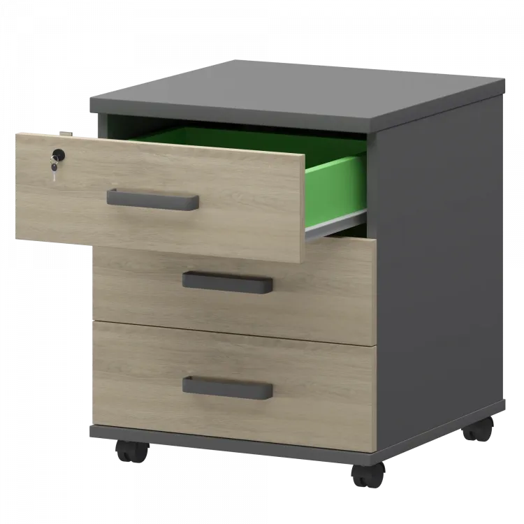 Тумба подкатная СМТ-3ПЦ Тип1 Графит/Кронберг 434x450x620 Смарт