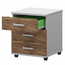 Тумба подкатная СМТ-3ПЦ Тип1 Белый/Таксония 434x450x620 Смарт