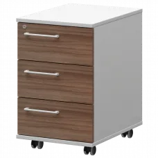 Тумба мобильная/подвесная правая KZT-61R Темный шимо/Белый 416x568x648 Кортез