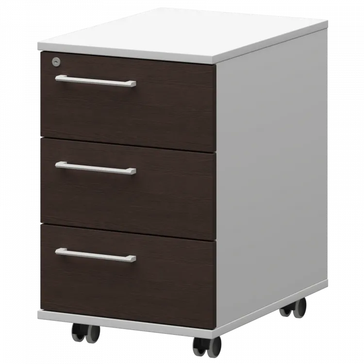 Тумба мобильная/подвесная правая KZT-61R Дуб венге/Белый 416x568x648 Кортез