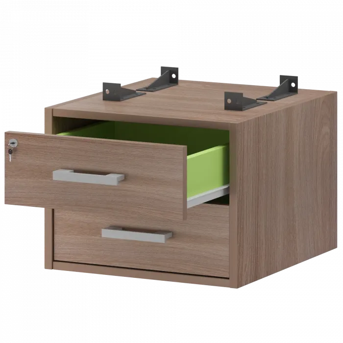 Тумба подвесная для столов на м/каркасе гл.600 мм АМТ2-02Ц.60 Темный шимо 432x470x360 Арго-М