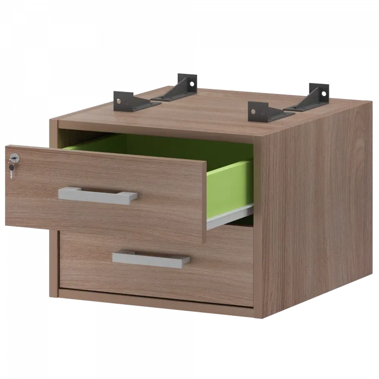 Тумба подвесная для столов на м/каркасе гл.600 мм АМТ2-02Ц.60 Темный шимо 432x470x360 Арго-М