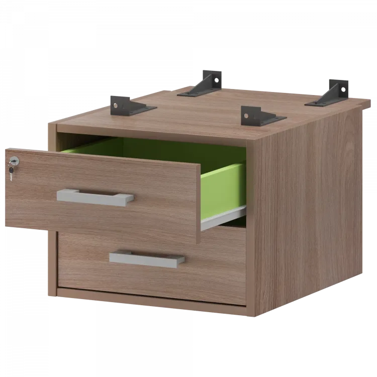 Тумба подвесная для столов на м/каркасе гл.730 мм АМТ2-02Ц.73 Темный шимо 432x546x360 Арго-М