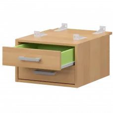 Тумба подвесная для столов на м/каркасе гл.730 мм АМТ2-02.73 Ольха/Белый 432x546x296 Арго-М