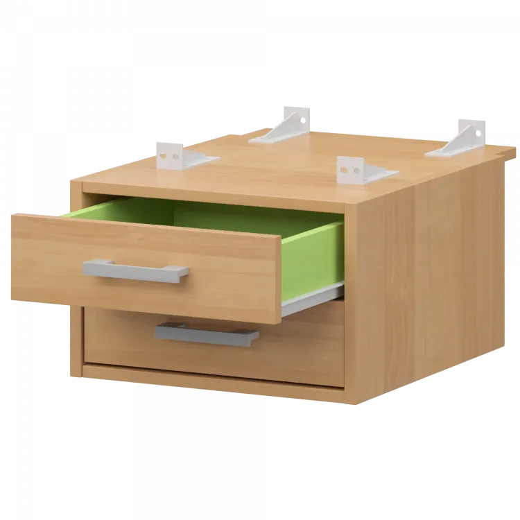 Тумба подвесная для столов на м/каркасе гл.730 мм АМТ2-02.73 Ольха/Белый 432x546x296 Арго-М