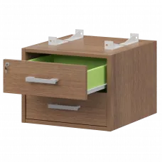 Тумба подвесная для столов на м/каркасе гл.600 мм АМТ2-02Ц.60 Орех гварнери/Белый 432x470x360 Арго-М