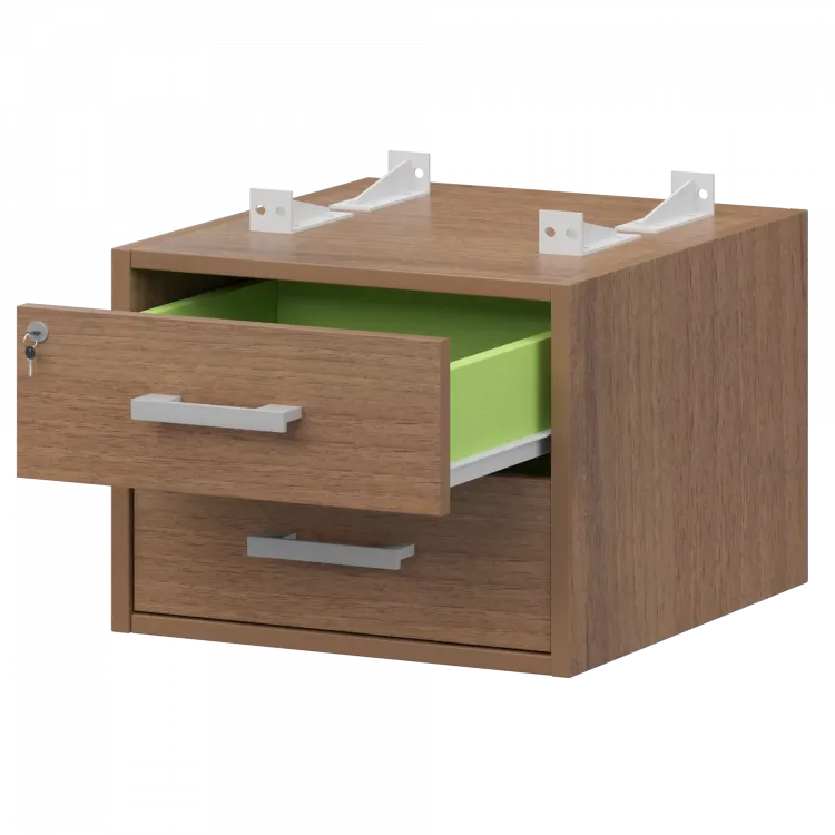 Тумба подвесная для столов на м/каркасе гл.600 мм АМТ2-02Ц.60 Орех гварнери/Белый 432x470x360 Арго-М