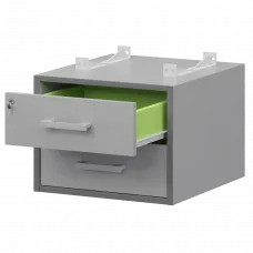 Тумба подвесная для столов на м/каркасе гл.600 мм АМТ2-02Ц.60 Серый/Белый 432x470x360 Арго-М