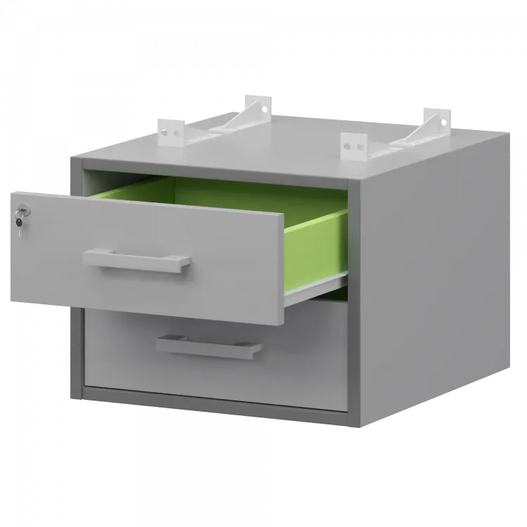 Тумба подвесная для столов на м/каркасе гл.600 мм АМТ2-02Ц.60 Серый/Белый 432x470x360 Арго-М