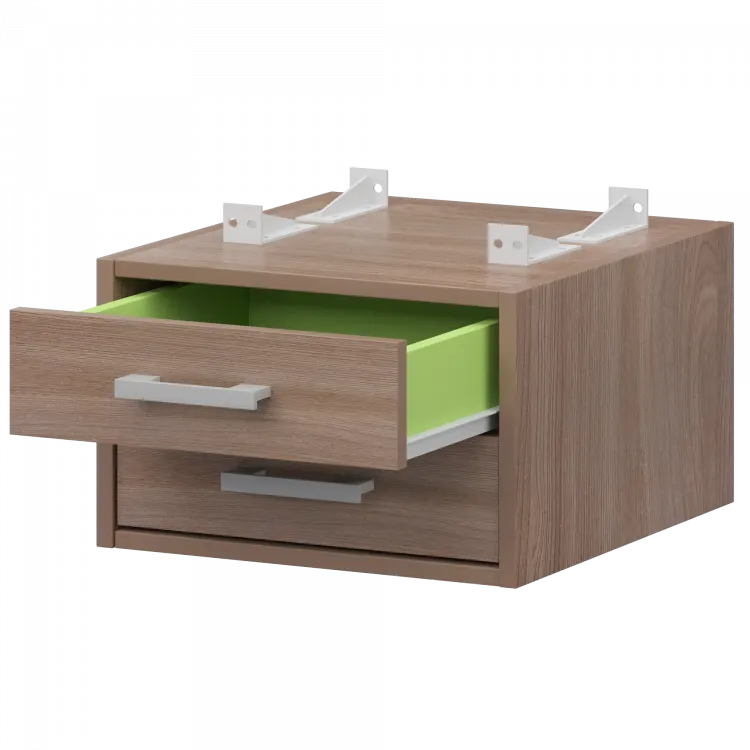 Тумба подвесная для столов на м/каркасе гл.600 мм АМТ2-02.60 Темный шимо/Белый 432x470x296 Арго-М