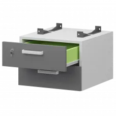 Тумба подвесная для столов на м/каркасе гл.600 мм СМТ-2ПД.60 Белый/Графит 428x468x332 Смарт