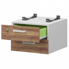 Тумба подвесная для столов на м/каркасе гл.600 мм СМТ-2ПД.60 Белый/Таксония 428x468x332 Смарт