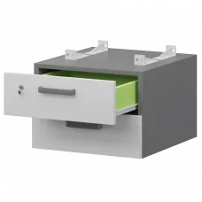 Тумба подвесная для столов на м/каркасе гл.600 мм СМТ-2ПД.60 Графит/Белый 428x468x332 Смарт